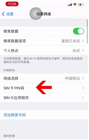 科尔沁右翼中苹果14维修网分享如何给iPhone14的SIM卡设置密码 