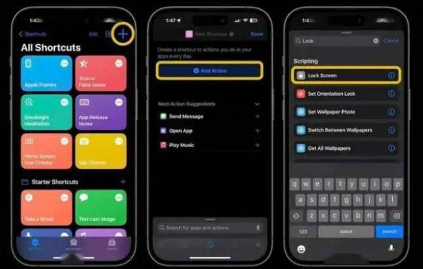 科尔沁右翼中苹果14锁屏维修店分享iPhone14升级iOS16.4后如何创建锁屏快捷方式 