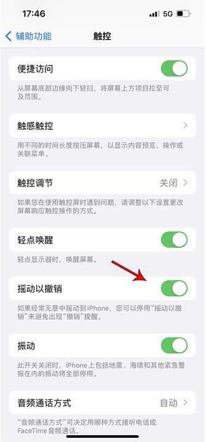 科尔沁右翼中苹果手机维修分享iPhone手机如何设置摇一摇删除文字 